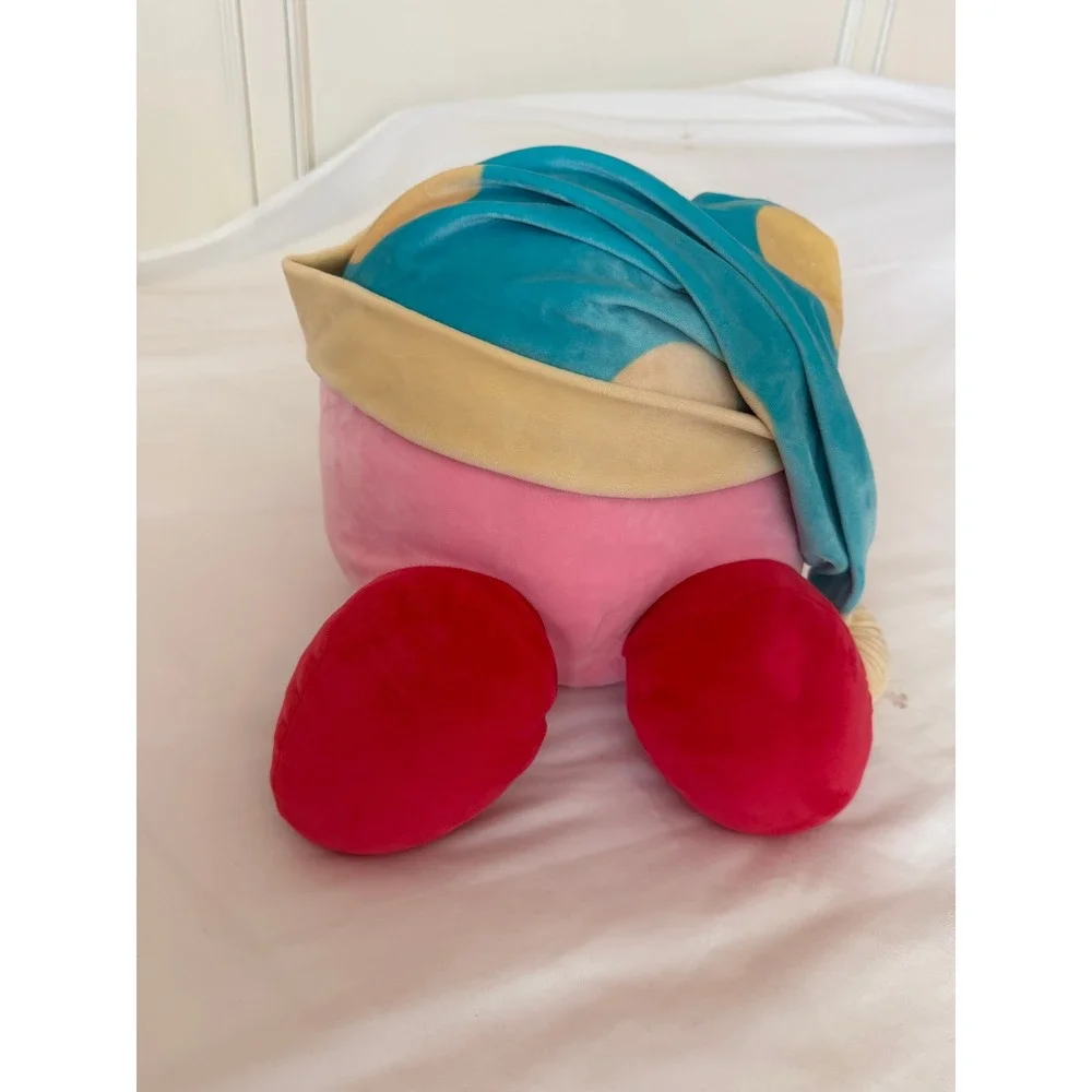 Nintendo Kirby Sleep Plush Pink Character Blue Nightcap Stuffed Toy 12 Inch